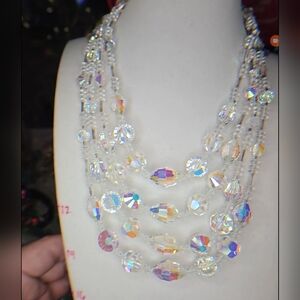 Vendome Elegant VINTAGE Multi-Strand AB  Crystal Necklace